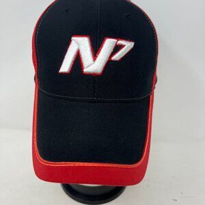 Powerbilt Golf N 7 Baseball Hat Black Red N7 Mesh Back One Size Embroidered Cap